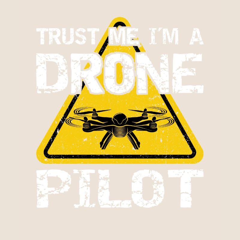 Drone with warning sign Drone flyer