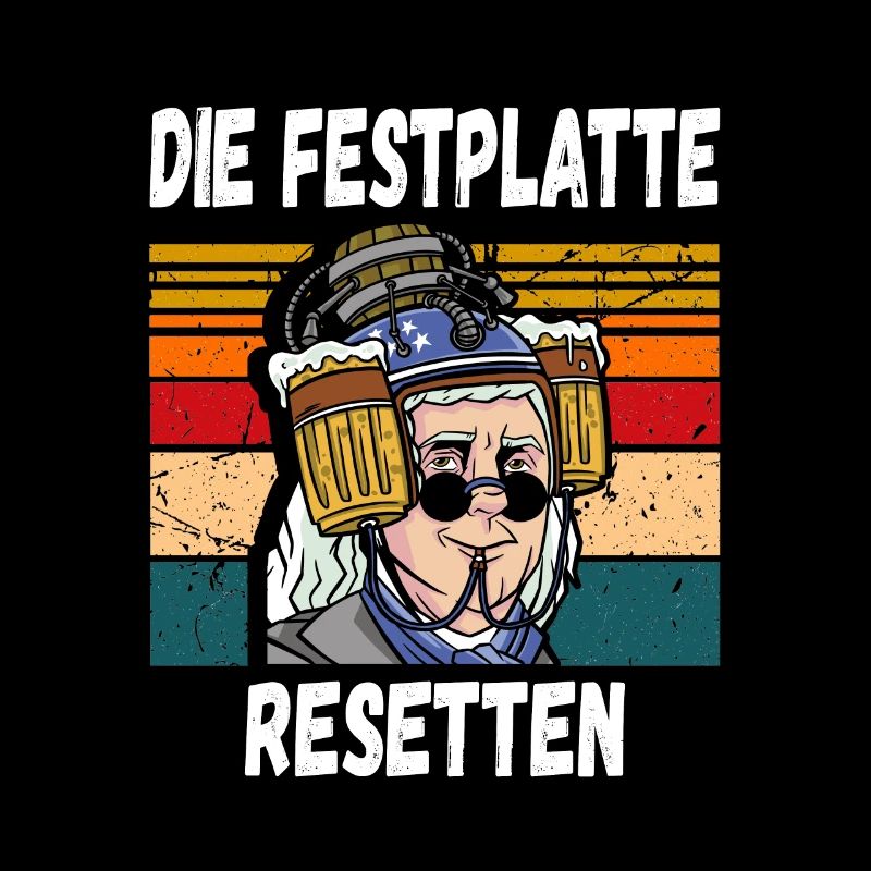 Die Festplatte Resetten witziger Trinkspruch