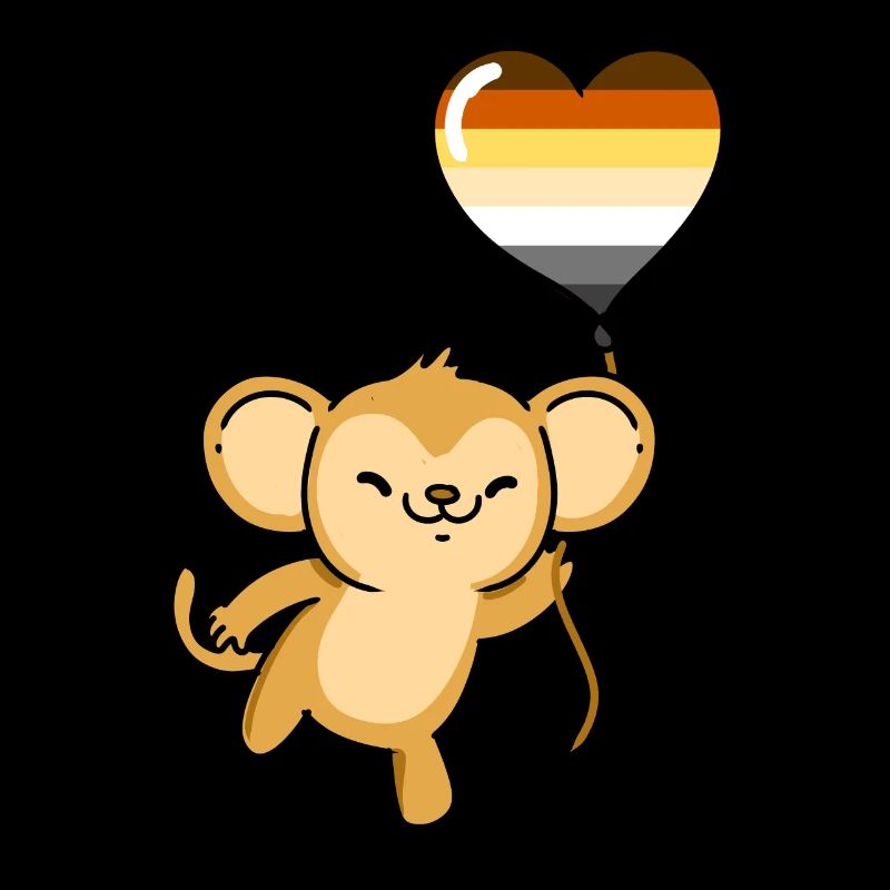 Monkey Heart Balloon Gay Bear