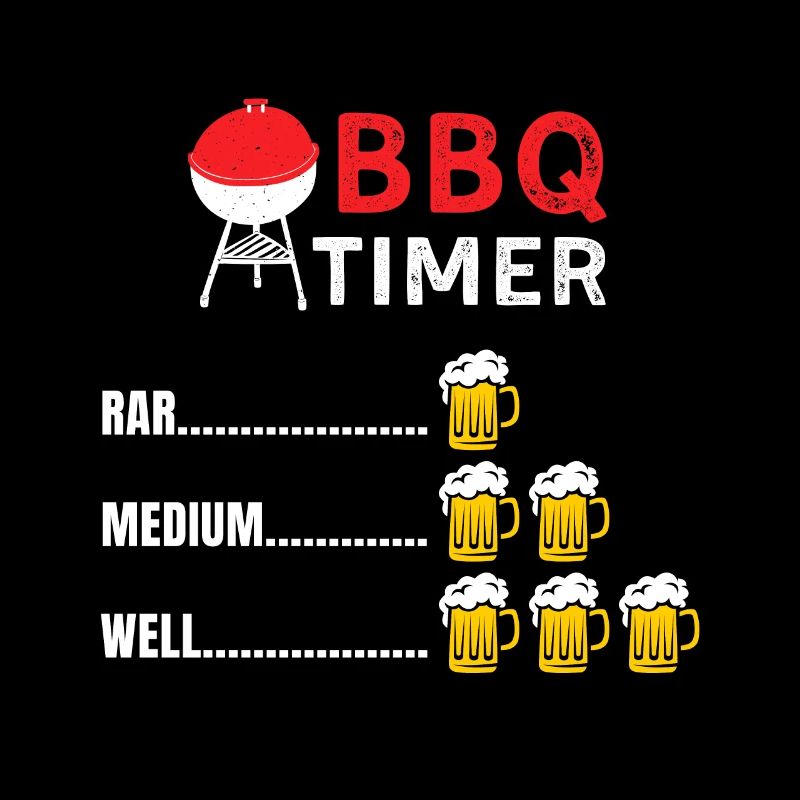 Hommes Funny Grilling Shirts BBQ Timer BBQ