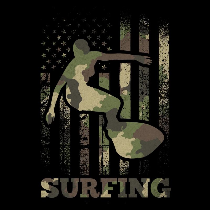 Surf, Camouflage, Drapeau, Surf, Drapeau américain,