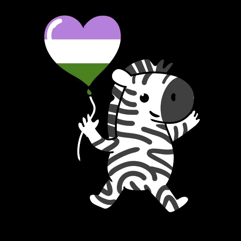 Zebra Heart Balloon Genderqueer Pride