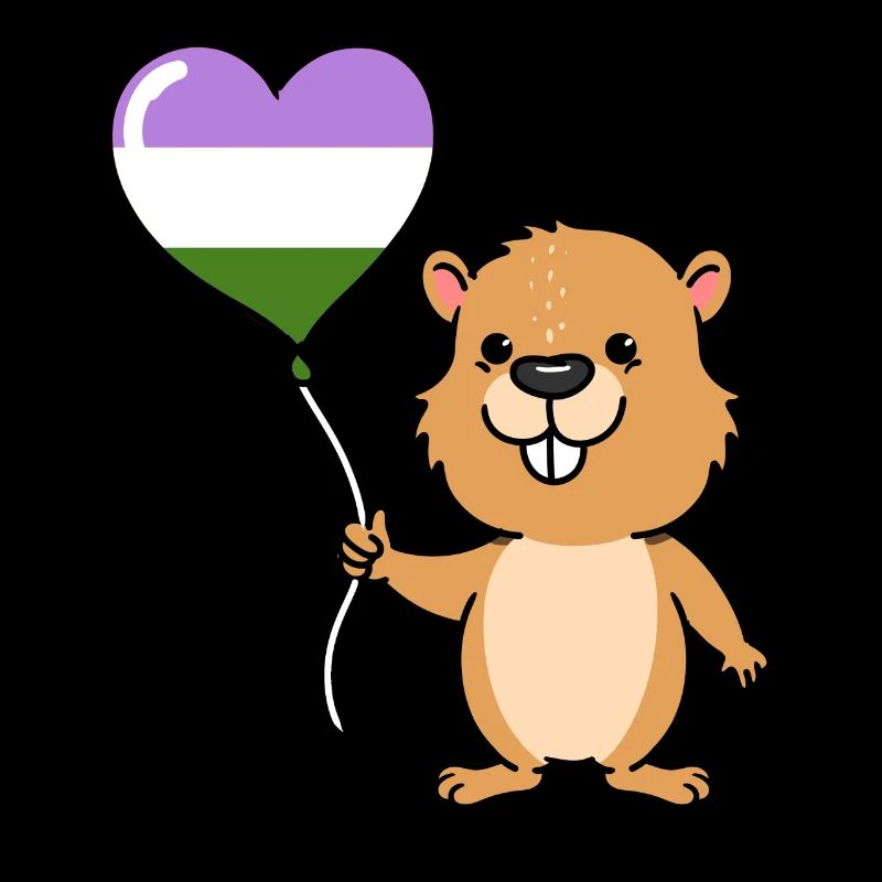 Beaver Heart Balloon Genderqueer Pride
