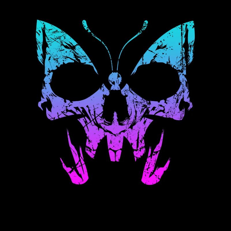 Gothic Butterfly Skull Bones Skeleton Death Grave