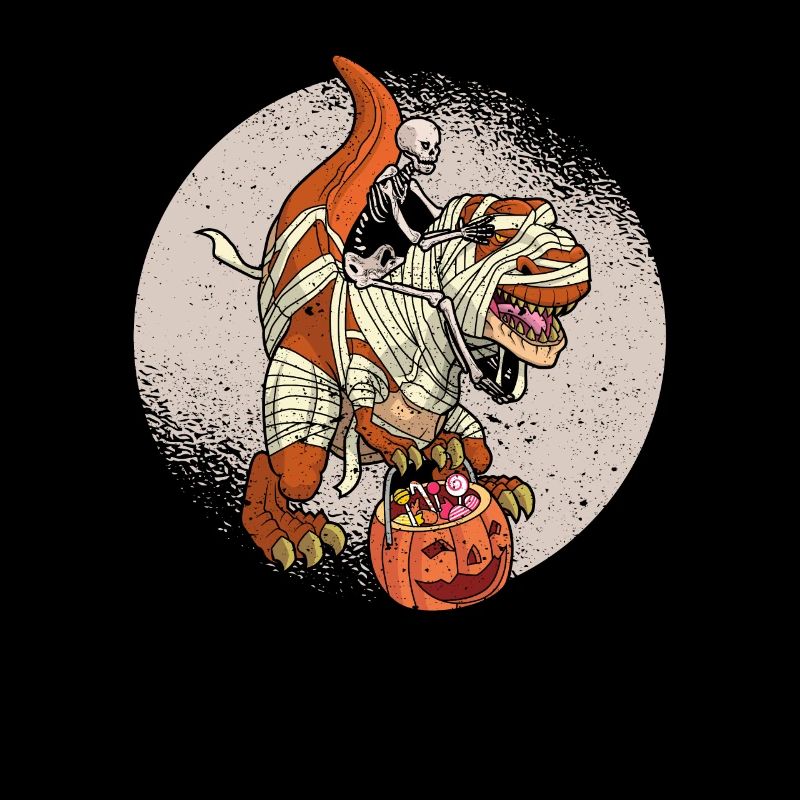 Skeleton Riding Dinosaur T Rex Halloween Rider