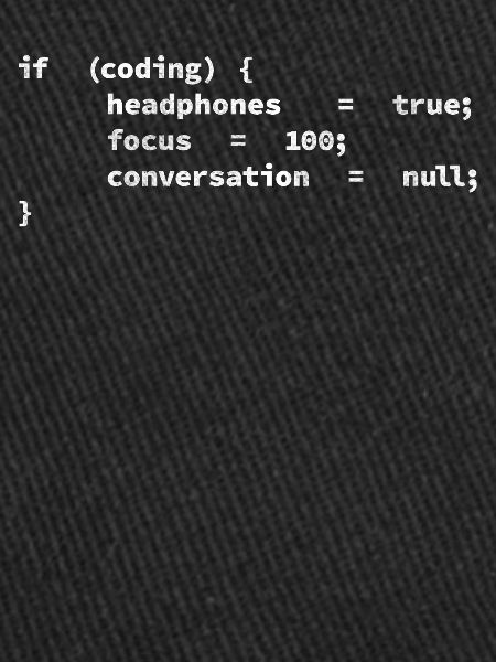 Headphones, encoders, programmers coding