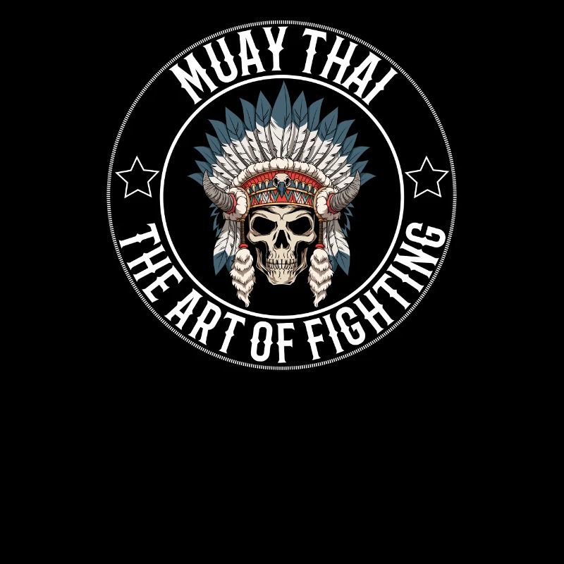 Muay Thai Kampfkunst Skelett Kriegshaube