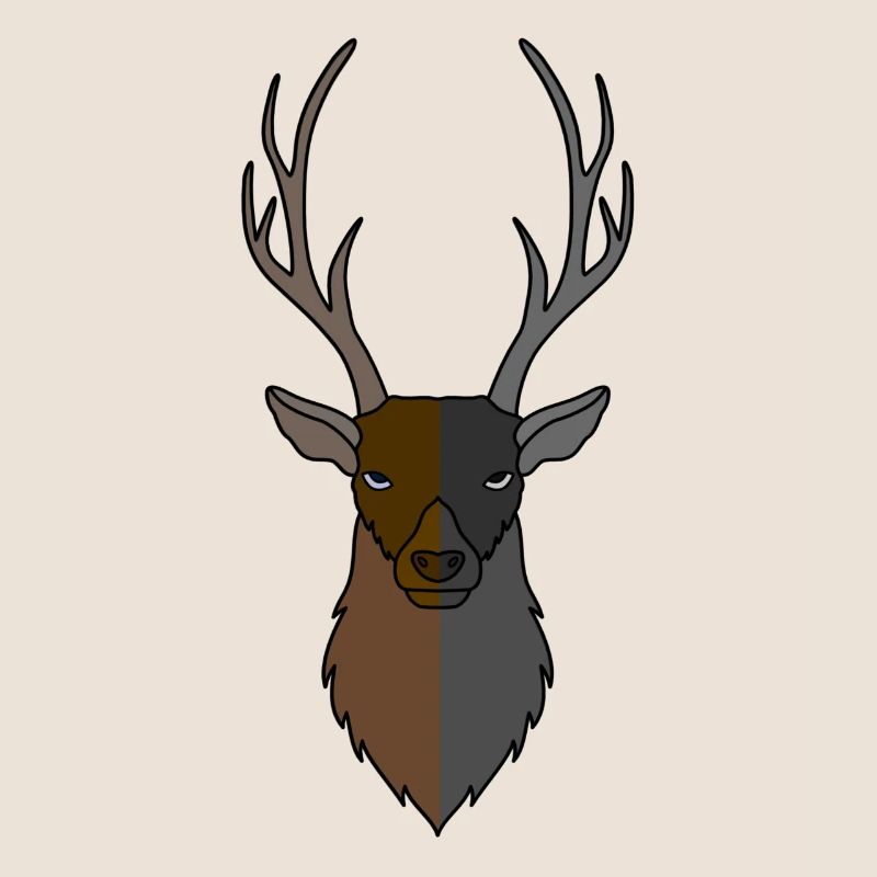 Rothirsch Geweih mit Hirschgeweih