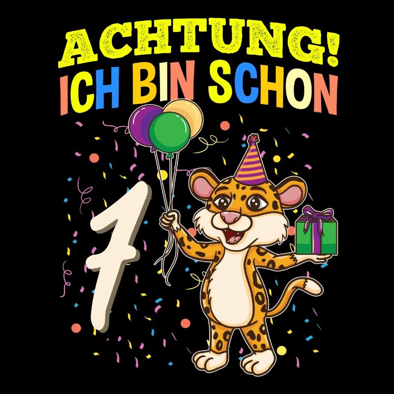 Achtung Ich Bin Schon 7 Tier Geburtstag Leopard