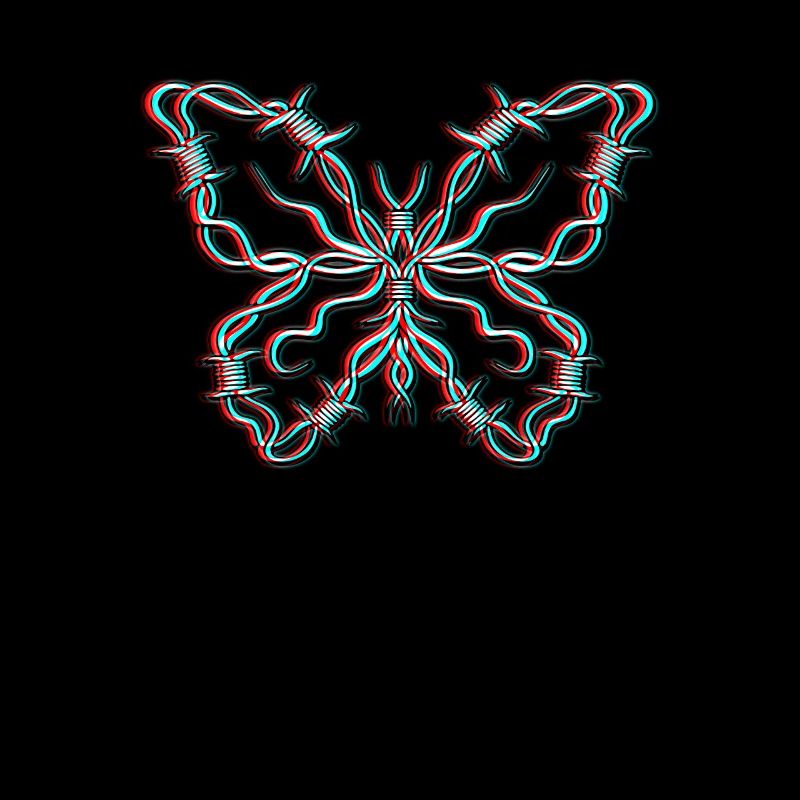 Barbed wire butterfly glitch grunge goth punk