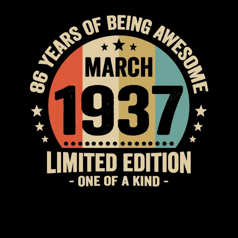 Anniversaire Vintage Idée Cadeau Mars 86