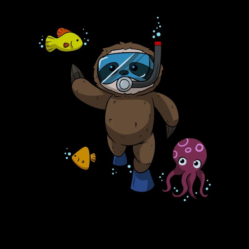 Scuba Diving Sloth Lazy Animal Diving I Gift