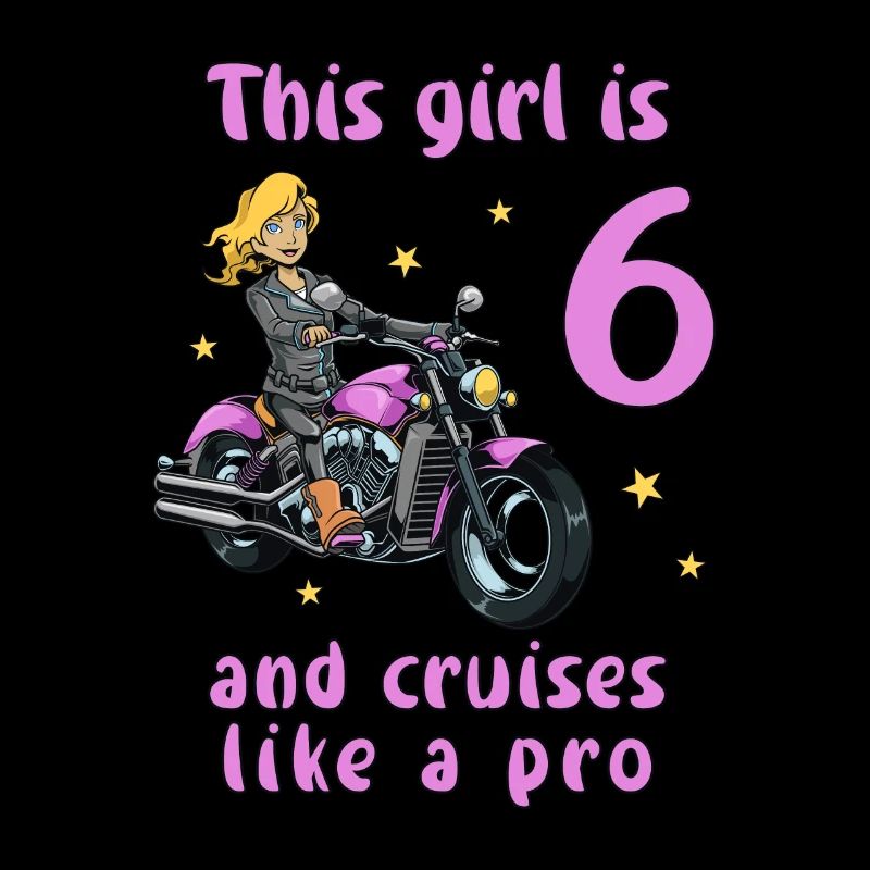 Geburtstagsshirt Motorrad - 6 Geburtstag Mädchen