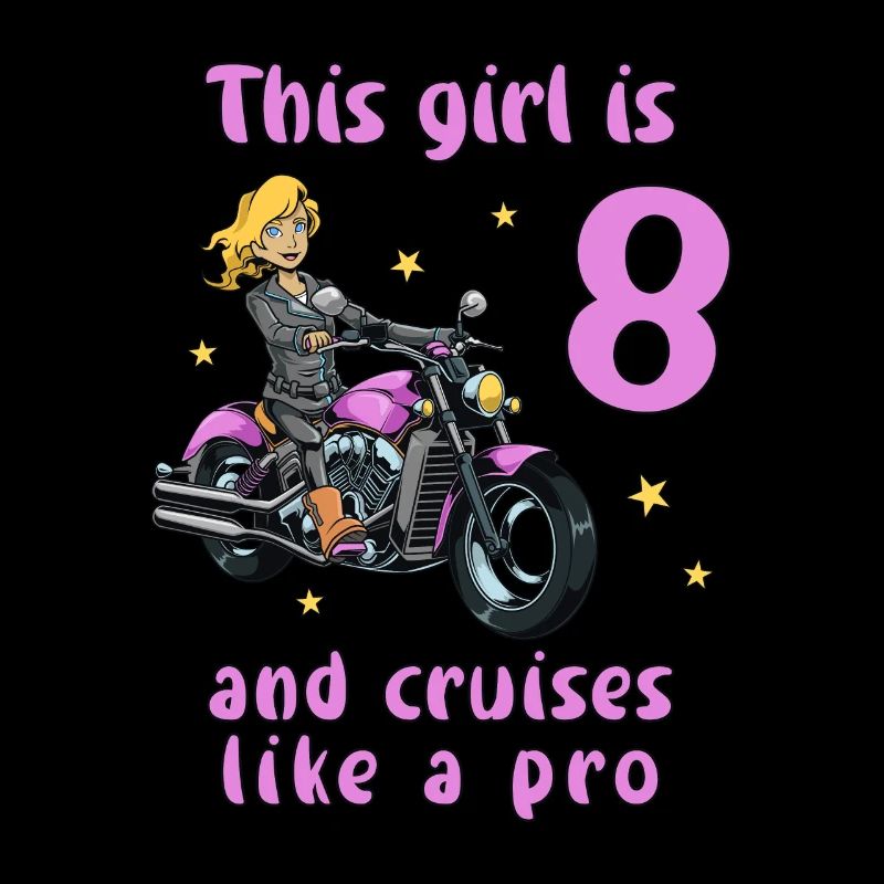Geburtstagsshirt Motorrad - 8 Geburtstag Mädchen