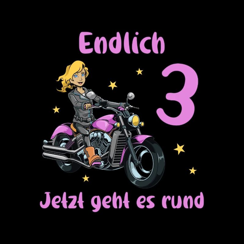 Geburtstagsshirt Motorrad - 3 Geburtstag Mädchen