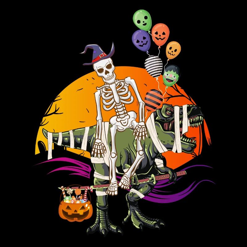 Skeleton Riding Mummy Dinosaur