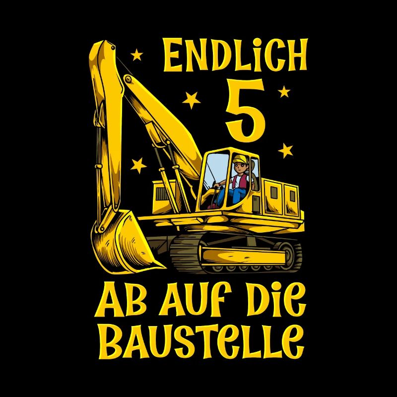 Ab auf die Baustelle - Bagger Geburtstag 5 Jahre