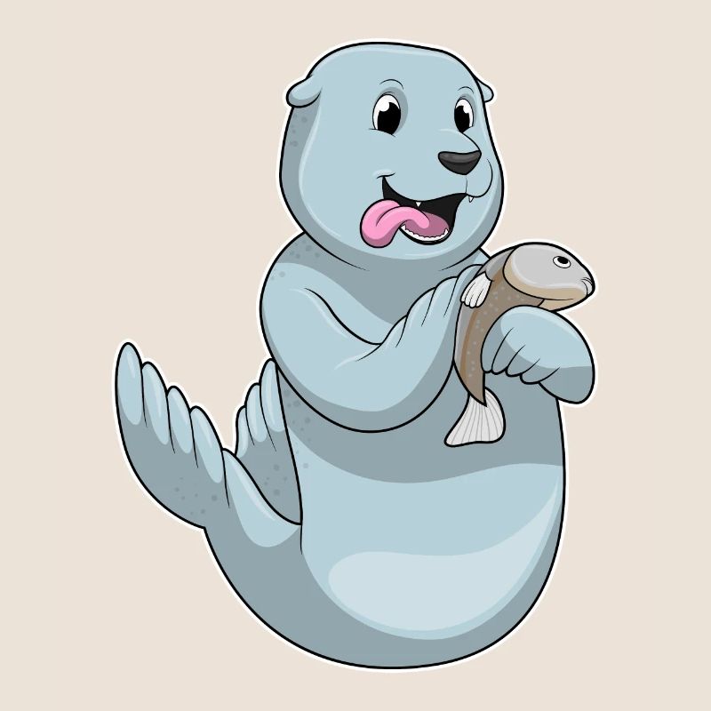 Seal with fish
