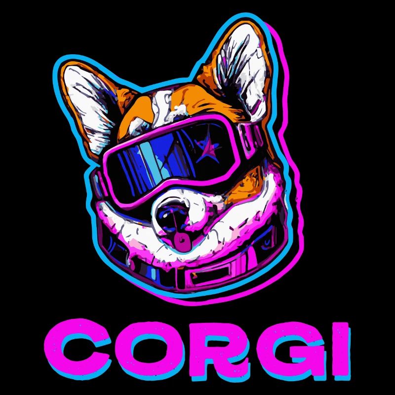 Synthwave Corgi Dog Welsh