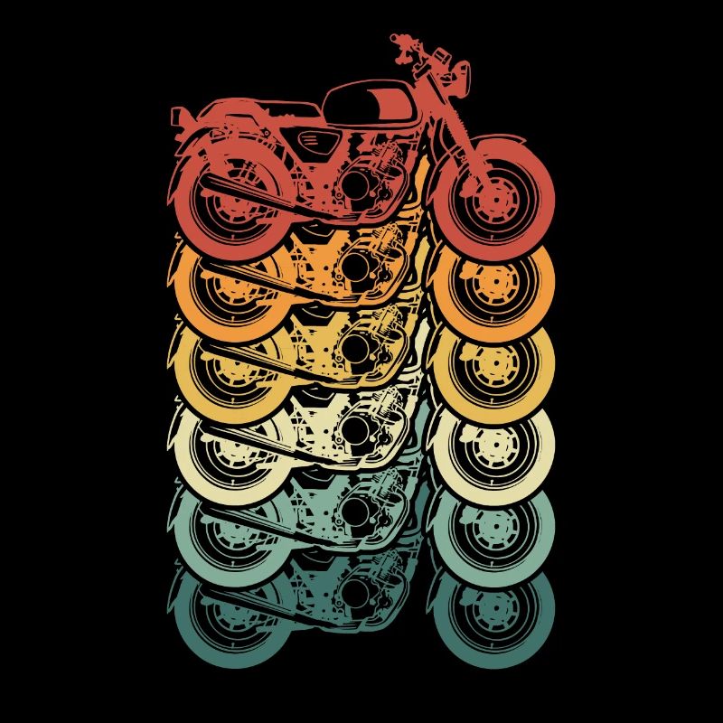 Motorcycle Colorful Retro
