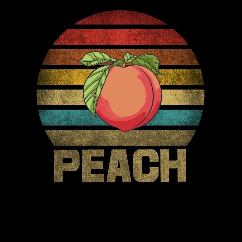 Peach Peaches Fruit Retro Sunset