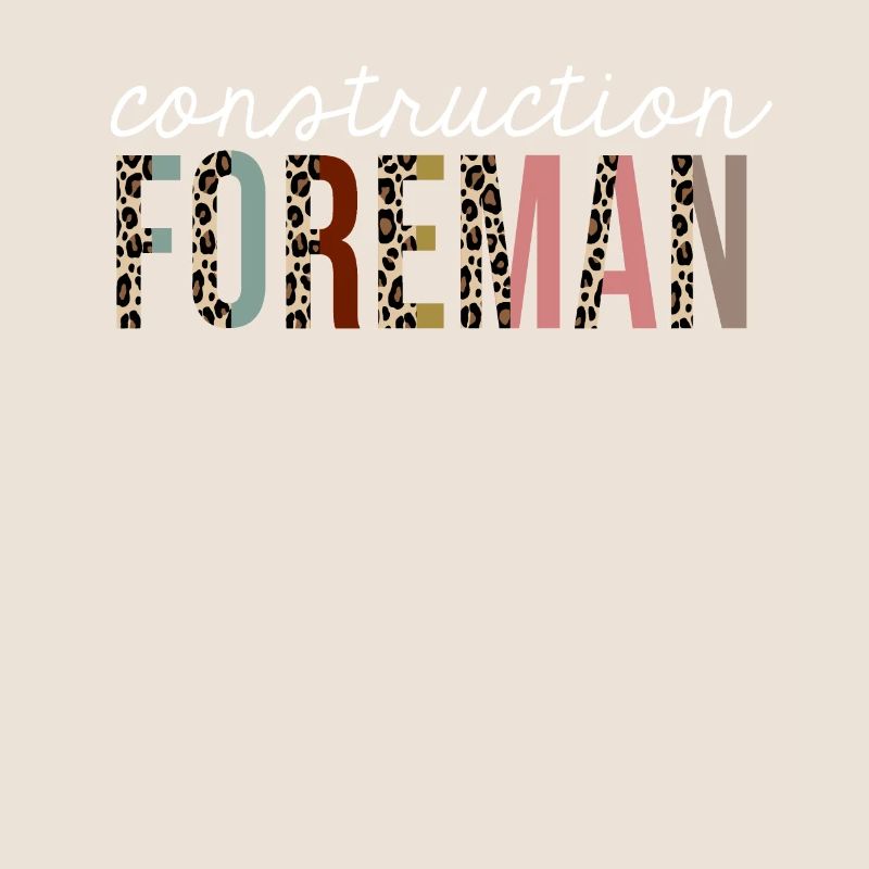 Construction Foreman Leopard Print Funny Gift