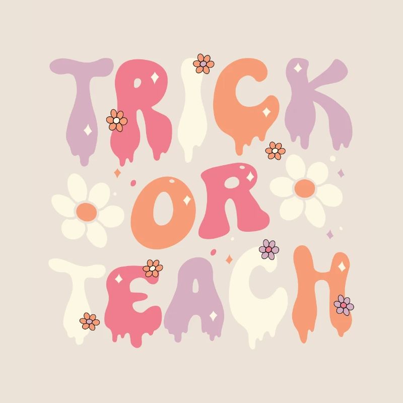 Groovy Lehrer Halloween Trick oder Teach 70s Geschenk