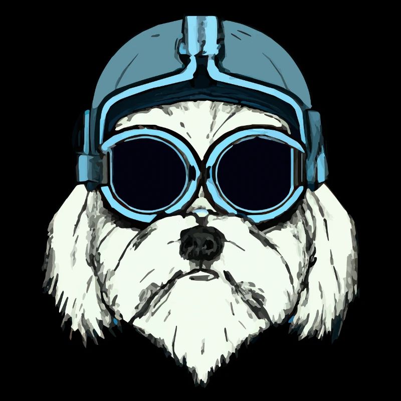 Maltesischer Hundepilot Hund Geschenk Retro