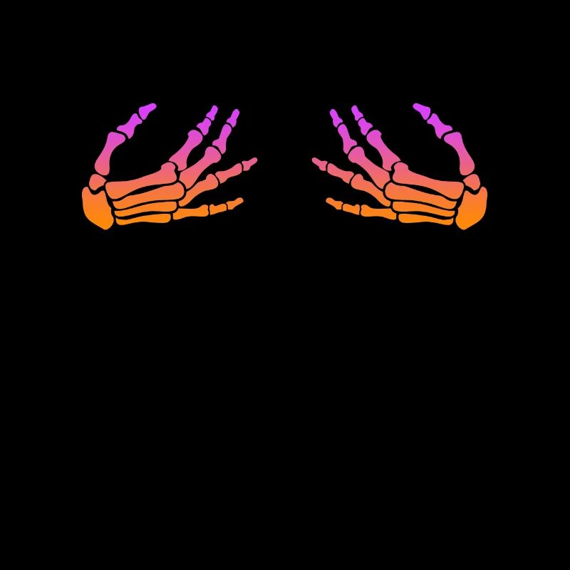 Hand an die Brust Skelett Halloween