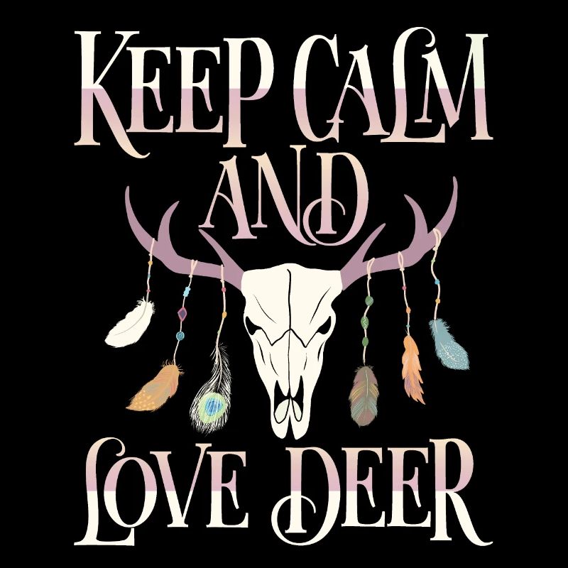 Hirschgeweih, Hirsche, Keep-Calm Spruch