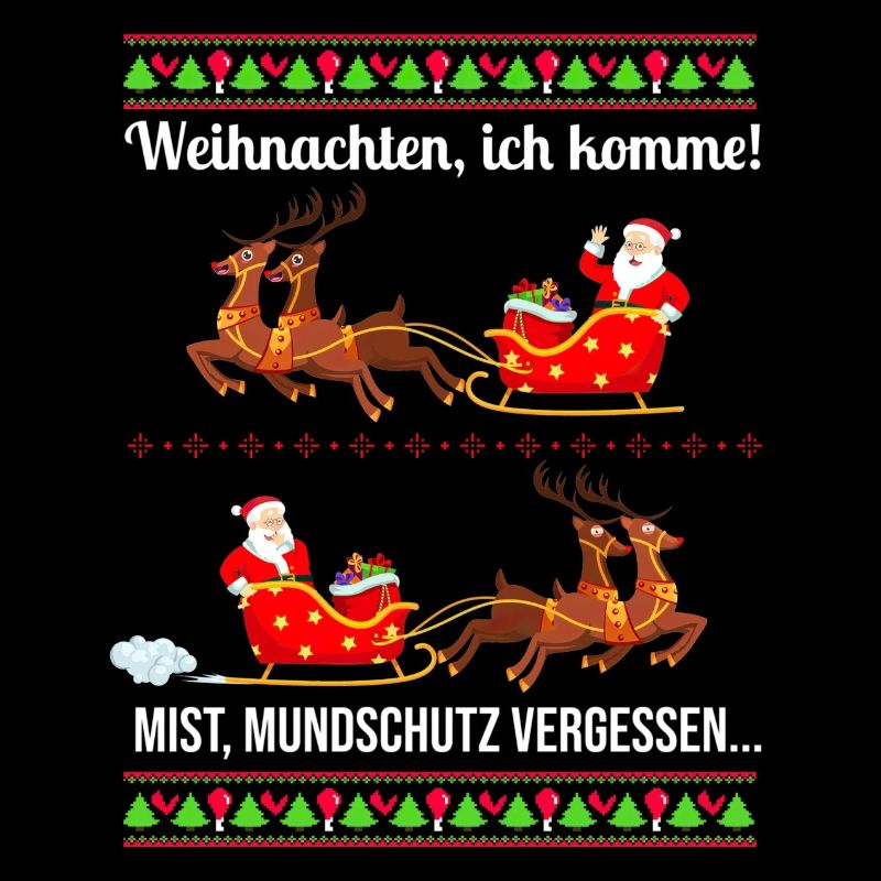 Weihnachtsmann dreht um Mundschutz vergessen