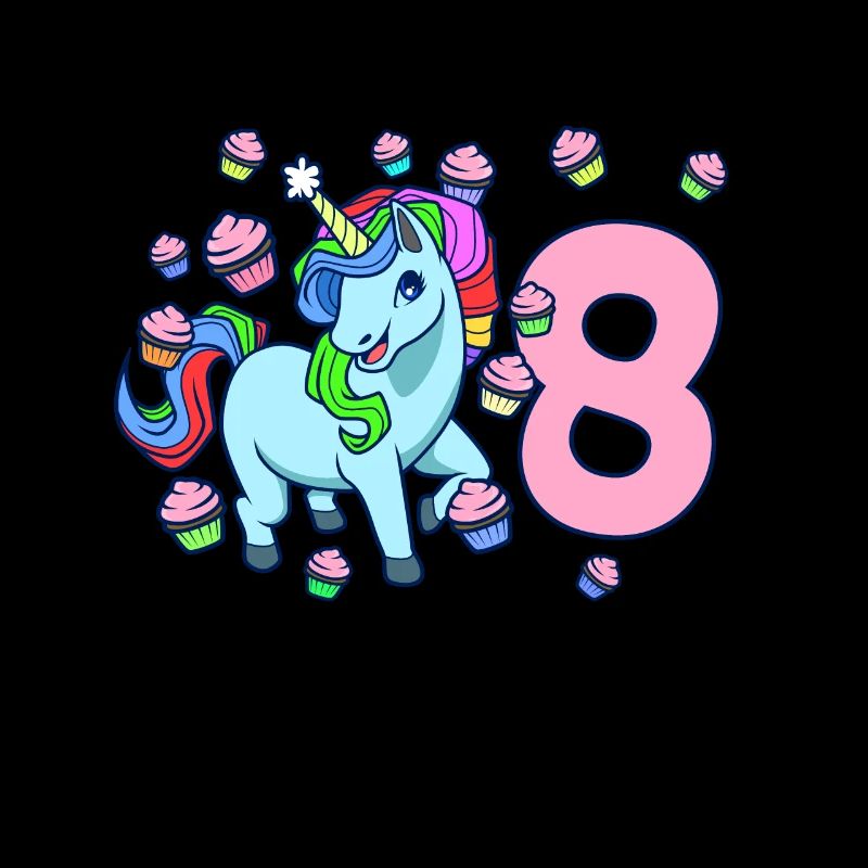 Mit Einhorn - Mädchen Geburtstag 8 Jahre