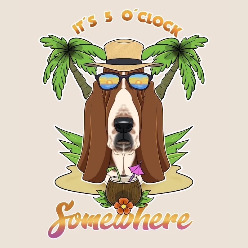 It Is 5 OClock Somewhere Drinking Basset Hound