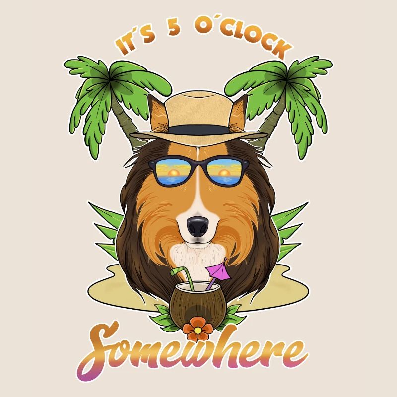 It Is 5 OClock Somewhere Drinking Collie
