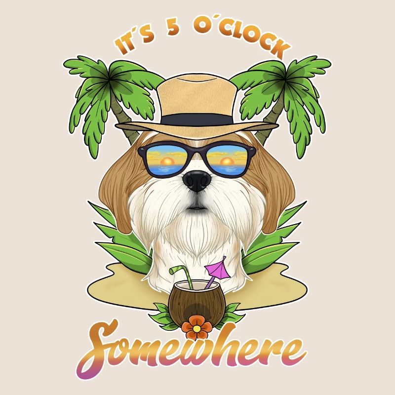 It Is 5 OClock Somewhere Drinking Shih Tzu