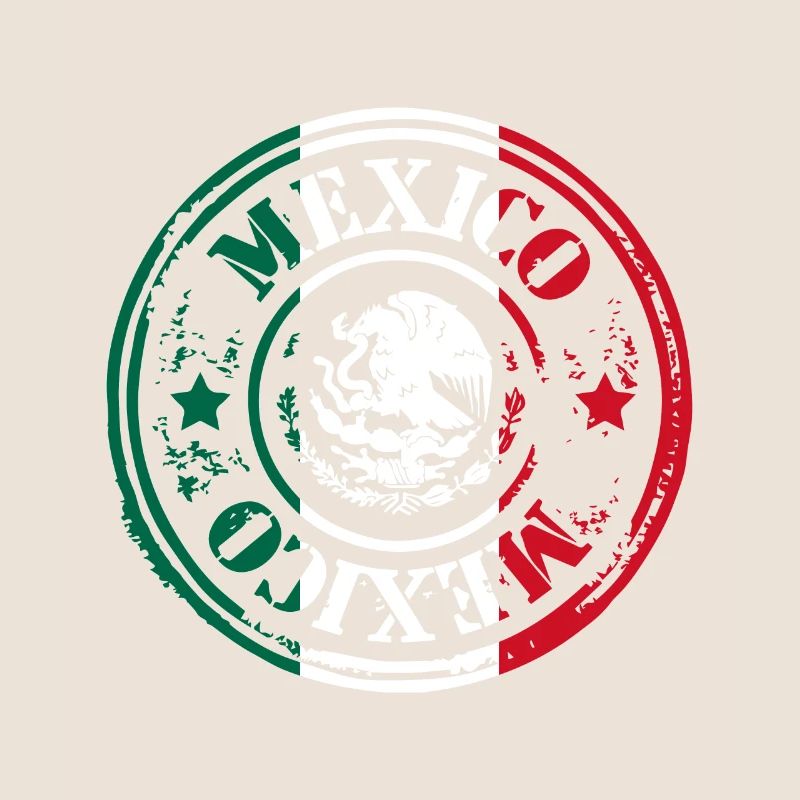 timbre du drapeau mexicain