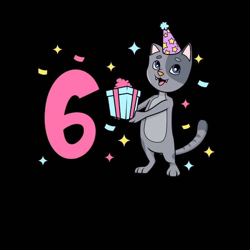 Mit Katze - Mädchen Geburtstag 6 Jahre