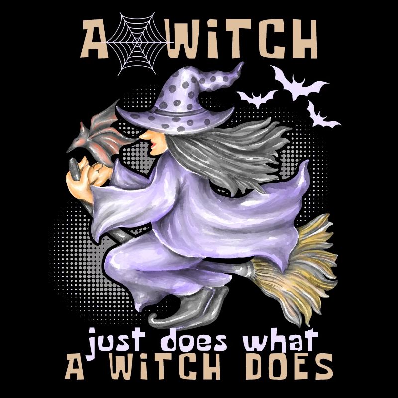 Witch, witch on broom, Halloween, funny saying