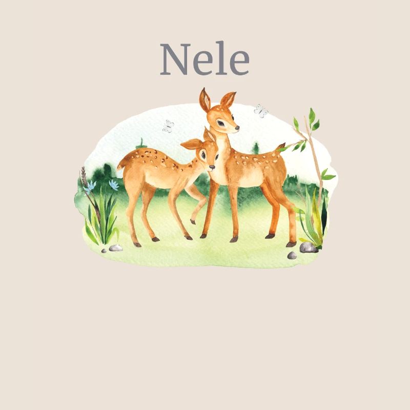 Forêt Animaux Cerf Fleurs Nom Nele
