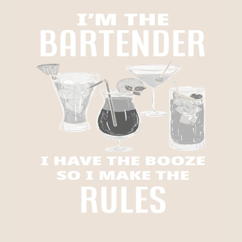 Bartender My Rules Saying Gift