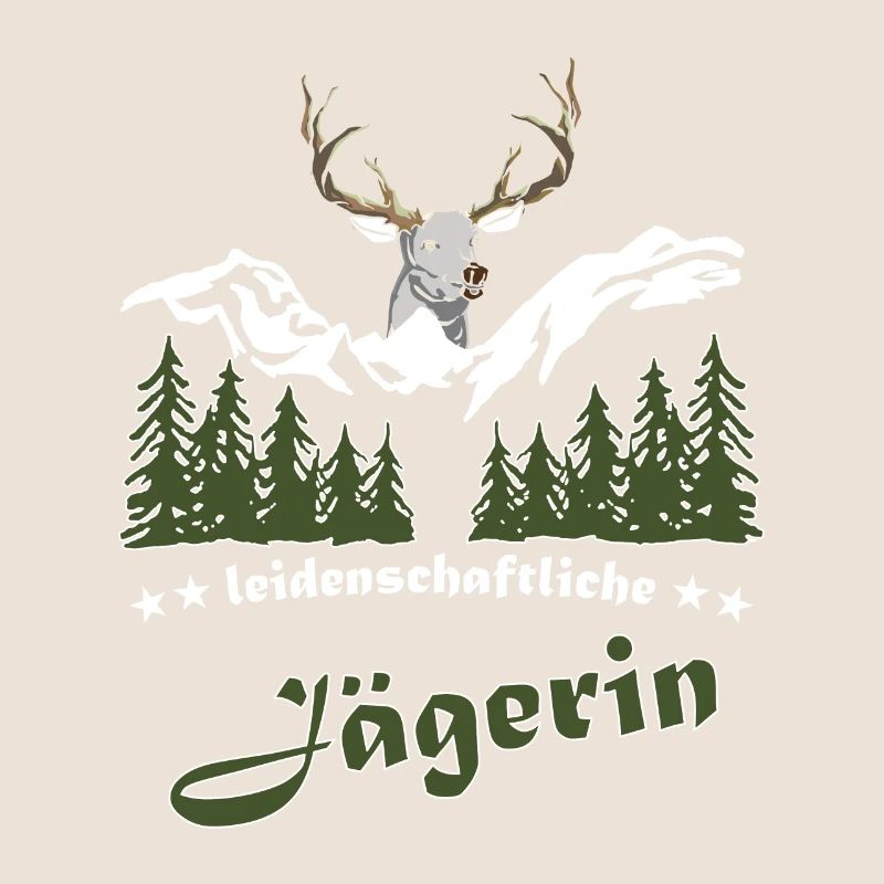 Jägerin Spruch Jagd Hirsch Geschenkidee