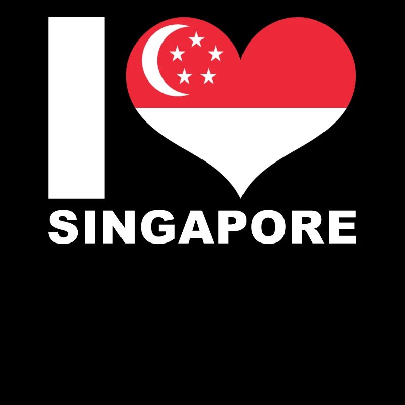 J’adore Singapour drapeau du cœur Singapour