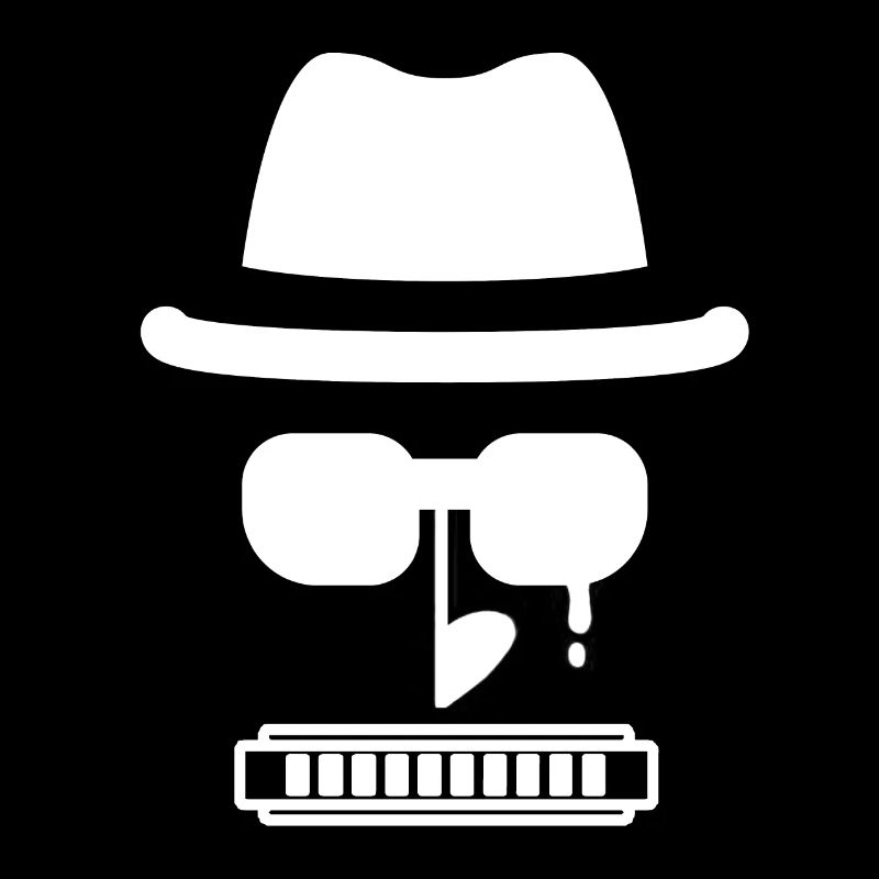 Bluesman blanc pour harmoniciste