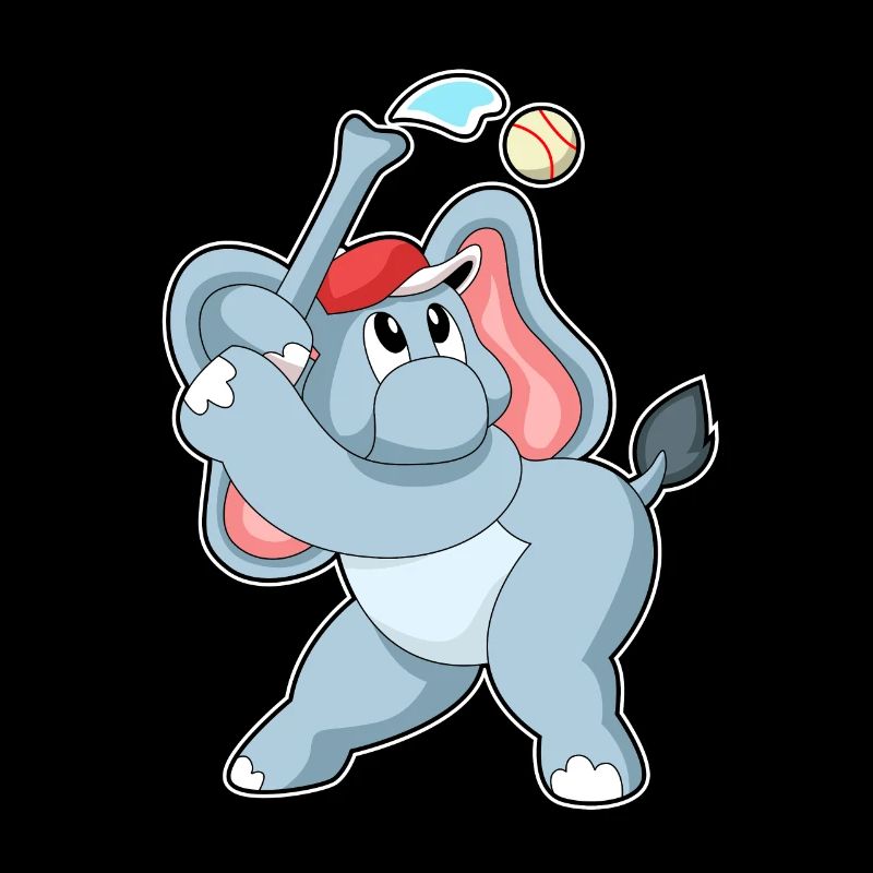 Éléphant jouant au baseball
