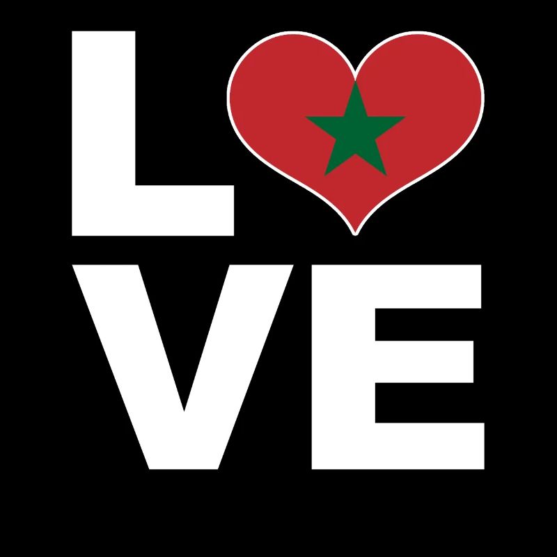 J’aime le Maroc coeur drapeau Maroc