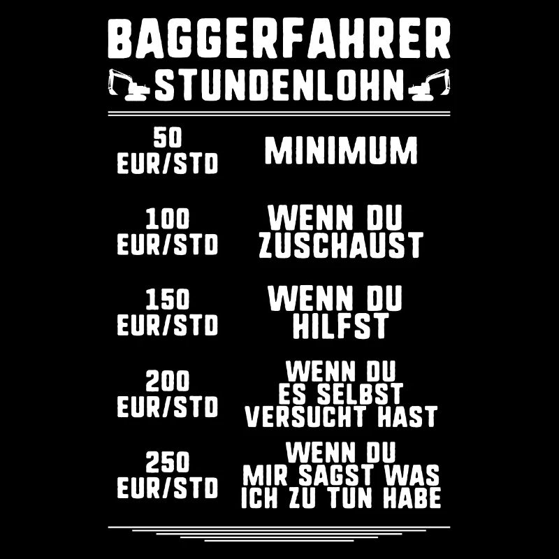 Baggerfahrer Baggerführer Heavy Equipment Operator