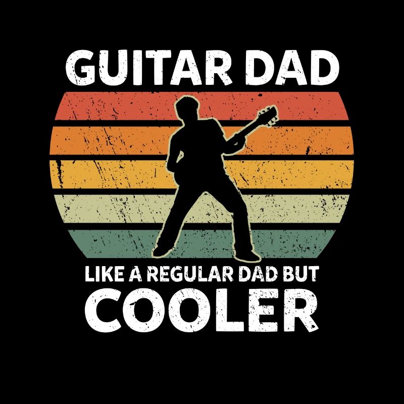 Retro Guitar Dad Like A Regular Dad But Cooler
