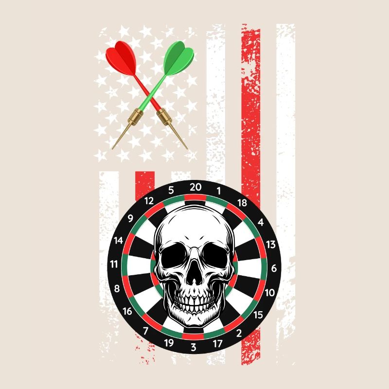 Fléchettes USA Flag avec Bone Face Dart