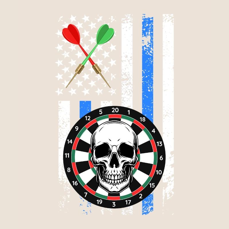Fléchettes USA Flag avec Bone Face Dart