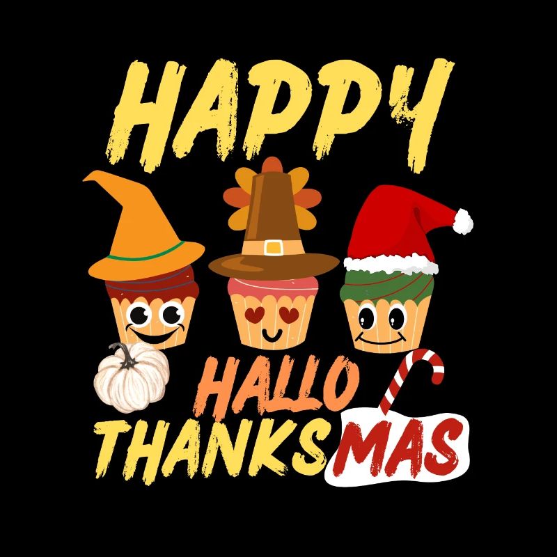 Joyeux Hallothanksmas Cadeau de Cupcakes de Noël